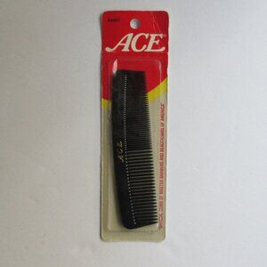 Ace Pocket Comb 5" Black AA001 Made in USA NEW & Sealed Goody Vintage